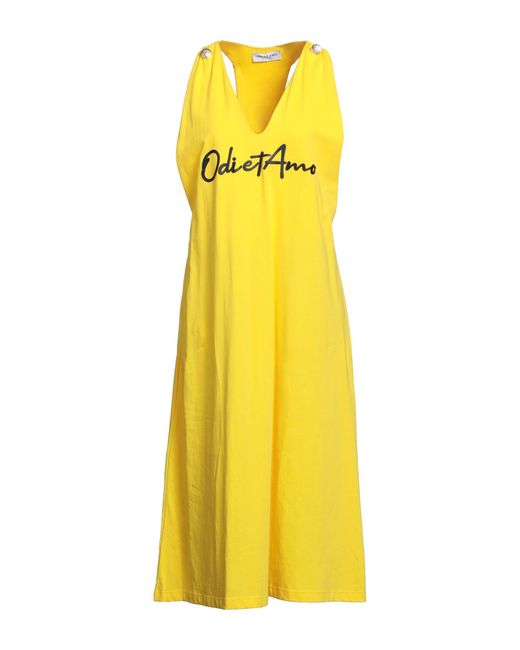 Odi Et Amo Yellow Midi Dress