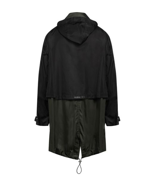 DSquared² Black Overcoat & Trench Coat Polyamide for men