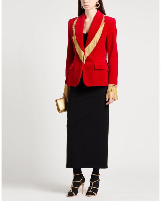 Moschino Red Couture Blazer Cotton, Elastane