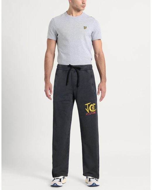 Just Cavalli Blue Charcoal Pants Cotton for men
