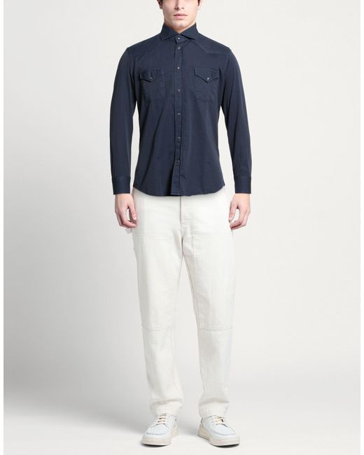 BASTONCINO Blue Shirt Cotton for men