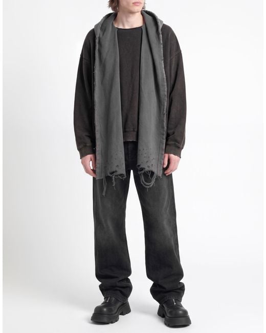 we11done Black Charcoal Sweatshirt Cotton for men