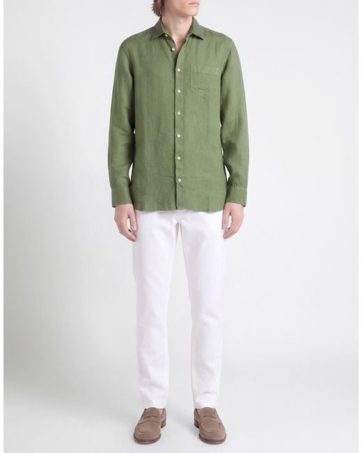120% Lino Green Shirt for men