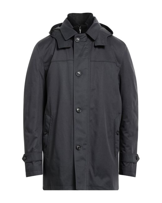 Angelo Nardelli Black Overcoat & Trench Coat for men