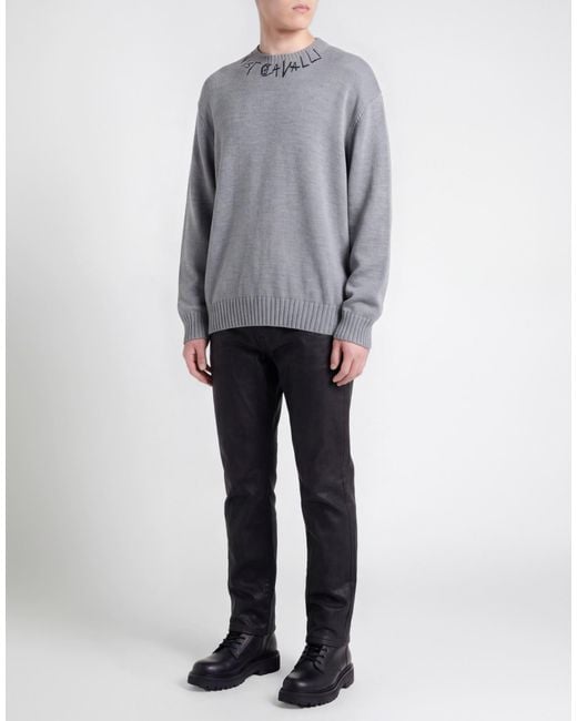 Just Cavalli Gray Sweater Acrylic, Wool for men