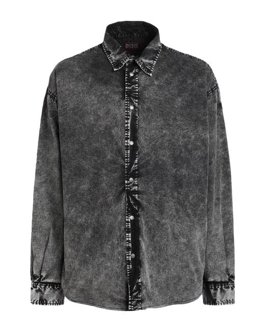 DIESEL Gray Denim Shirt for men