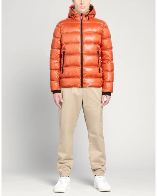rihunik Orange Puffers for men