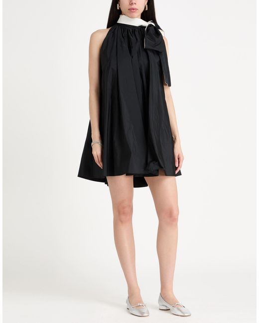 Max Mara Black Mini Dress Polyester, Silk