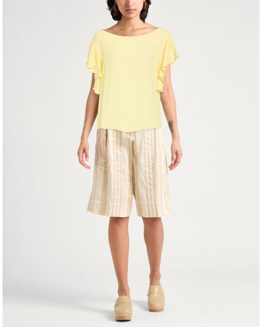 Blugirl Blumarine Yellow Top Acetate, Silk, Polyamide
