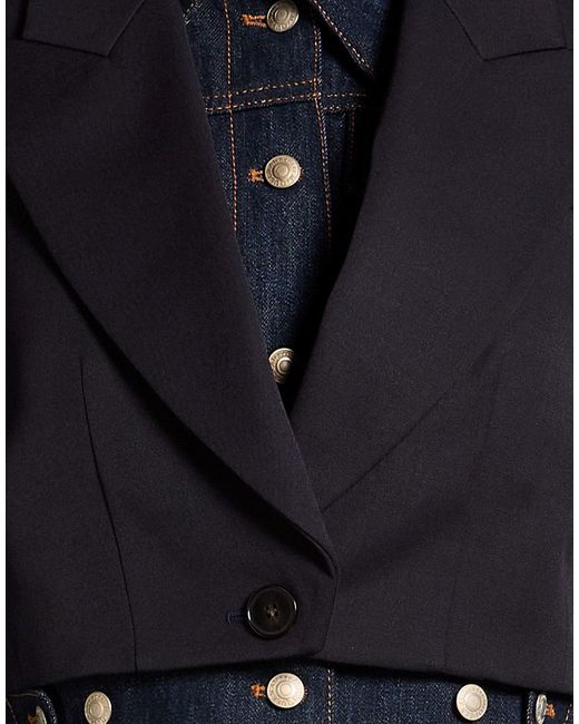 McQueen Blue Midnight Jacket Wool, Cotton