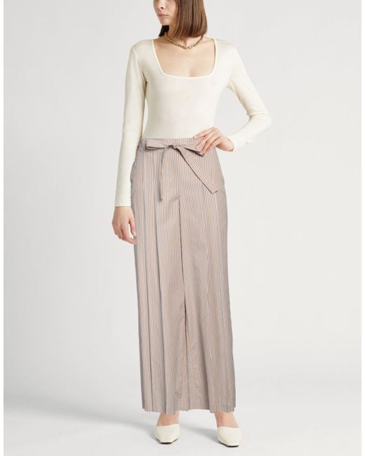 Alberta Ferretti Natural Sand Pants Cotton