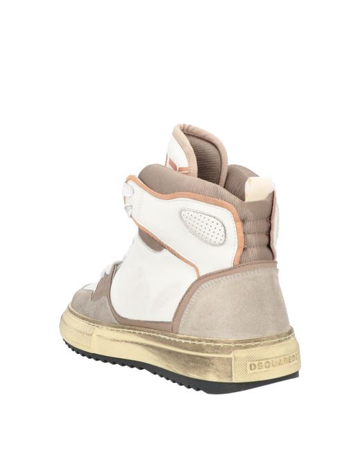 DSquared² White Khaki Sneakers Leather for men