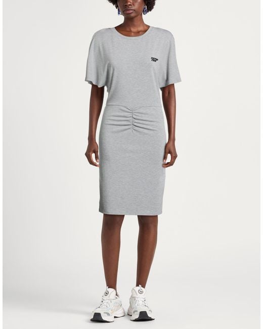 Patrizia Pepe Gray Light Mini Dress Polyester, Viscose, Elastane