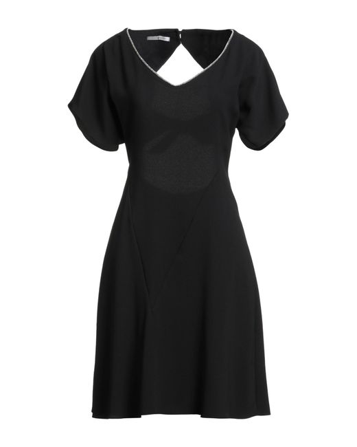 Biancoghiaccio Black Midi Dress Polyester