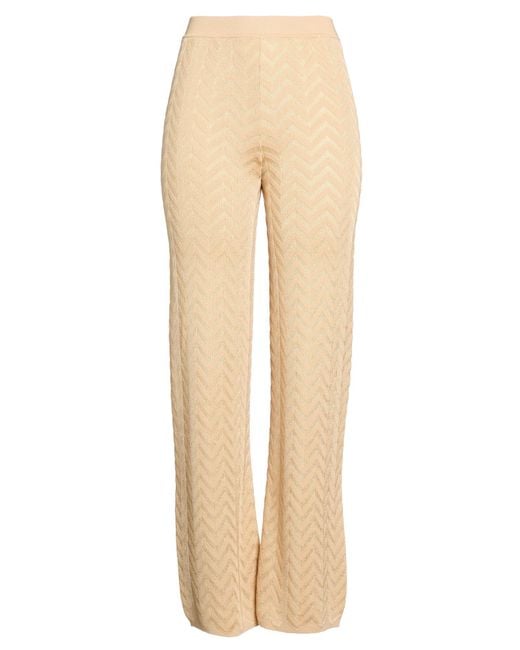 Missoni Natural Sand Pants Cotton, Viscose, Elastane, Polyamide