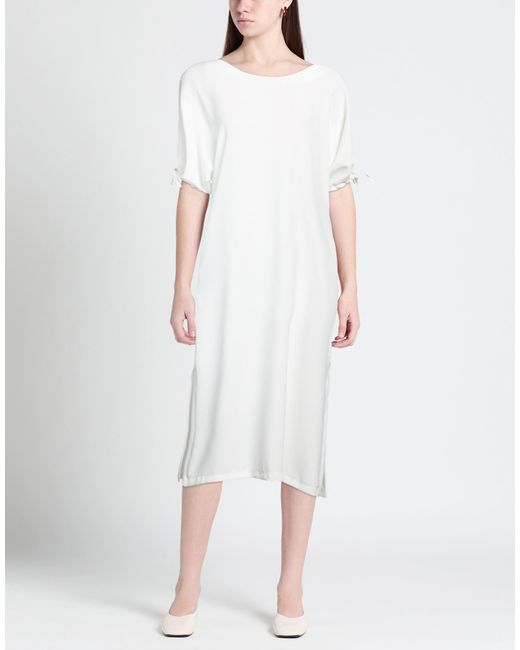 Toupy White Midi Dress