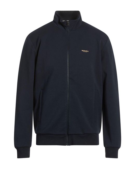 Woolrich Blue Midnight Sweatshirt Cotton, Polyester, Elastane for men