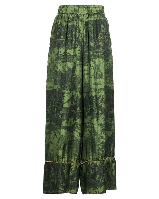 Pierre Louis Mascia Green Pants Silk