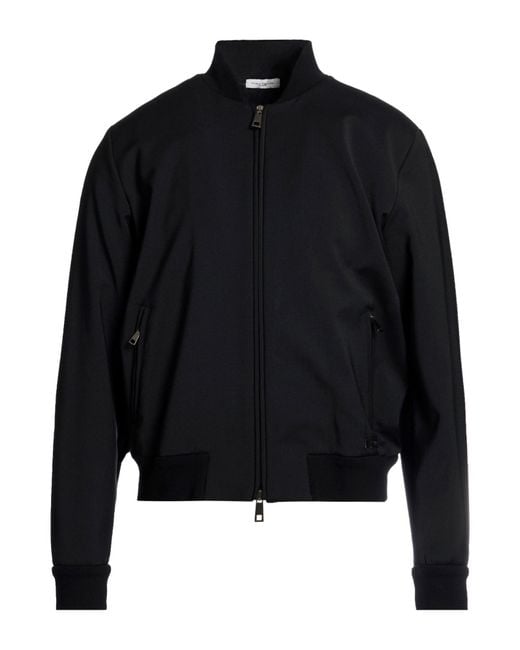 Paolo Pecora Black Jacket Polyester, Wool, Elastane for men