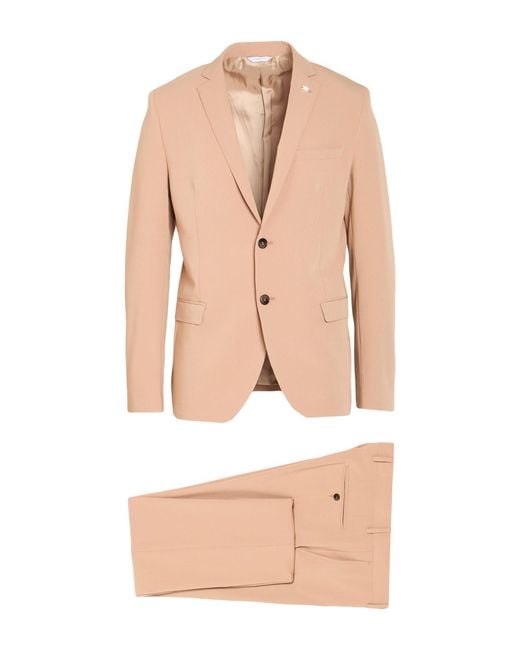Manuel Ritz Natural Suit Polyester, Viscose, Elastane for men