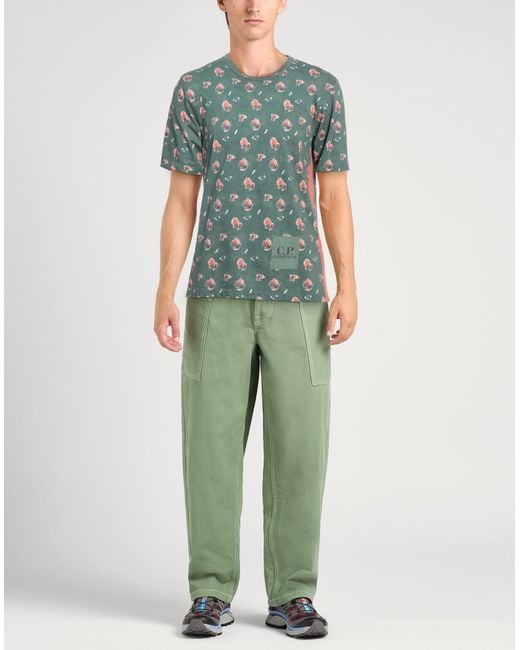 C P Company Green T-Shirt Cotton, Polyamide for men