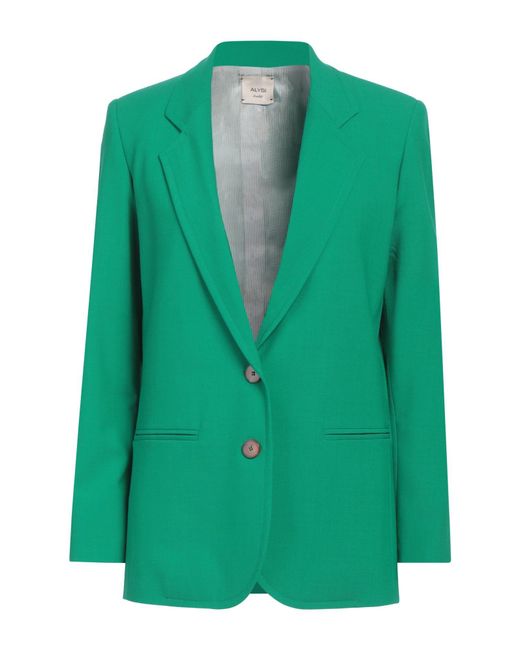 Alysi Green Blazer Polyester, Virgin Wool, Elastane