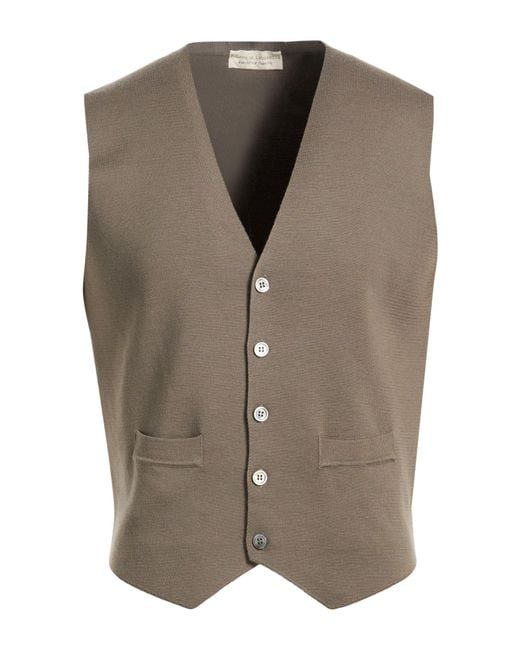 FILIPPO DE LAURENTIIS Brown Military Cardigan Merino Wool for men