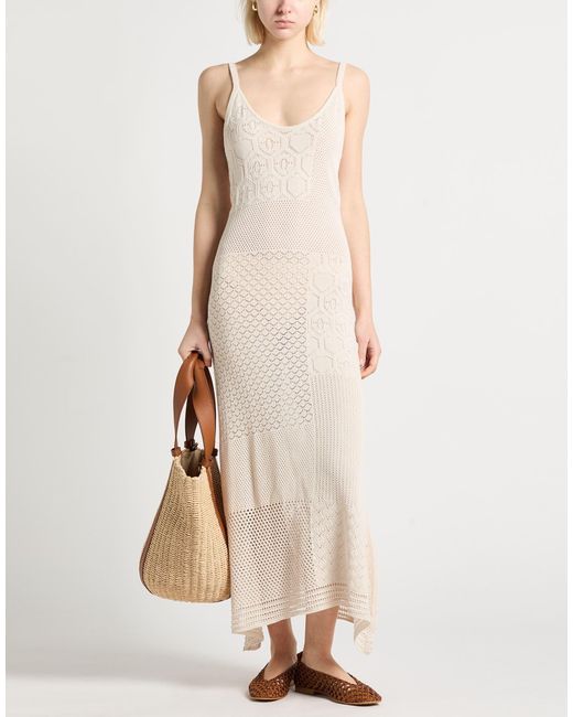 Akep Natural Midi Dress Viscose, Polyester
