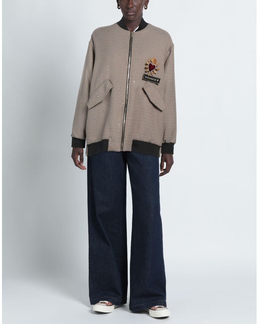 Shirtaporter Brown Jacket Polyester, Viscose, Elastane