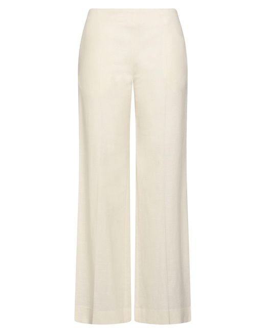 The Row White Pants Wool, Silk, Linen