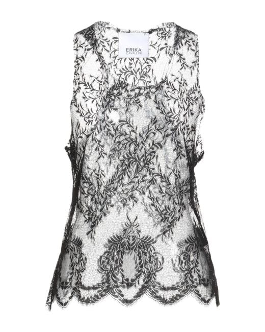 Erika Cavallini Semi Couture Gray Top Polyamide