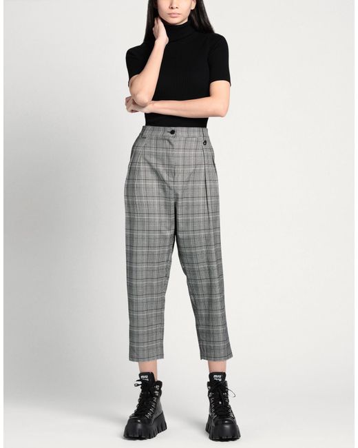 Relish Gray Pants Polyester, Viscose, Elastane