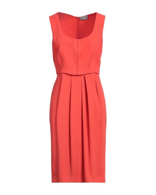 Mantu Red Midi Dress Viscose, Elastane