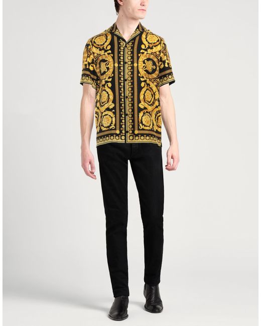 Versace Ornate Baroque Patterned Shirt in Yellow für Herren
