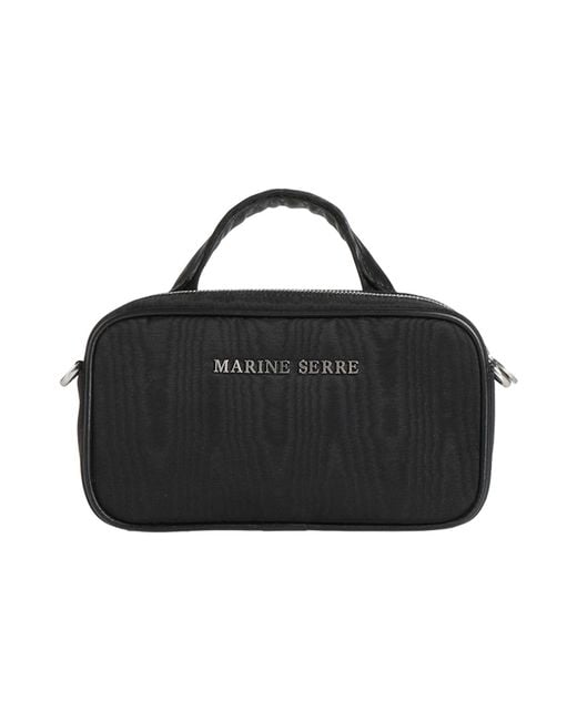 MARINE SERRE Black Shoulder Bag Textile Fibers, Leather
