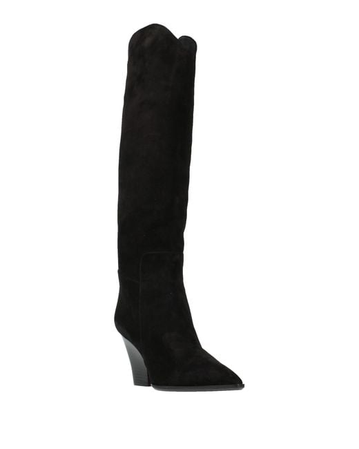 Santoni Black Boot Leather