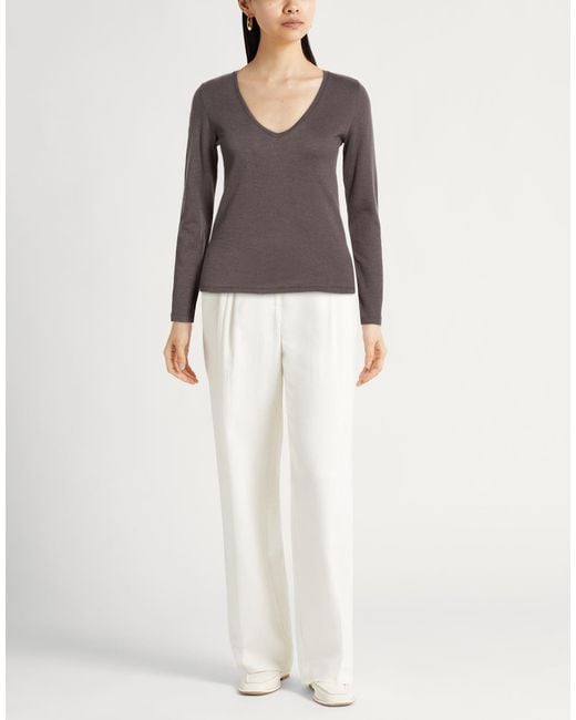 Majestic Filatures Brown Taupe T-Shirt Organic Cotton, Cashmere