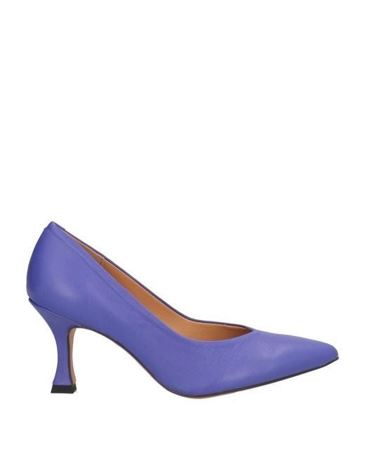 Elena Del Chio Purple Pumps Leather