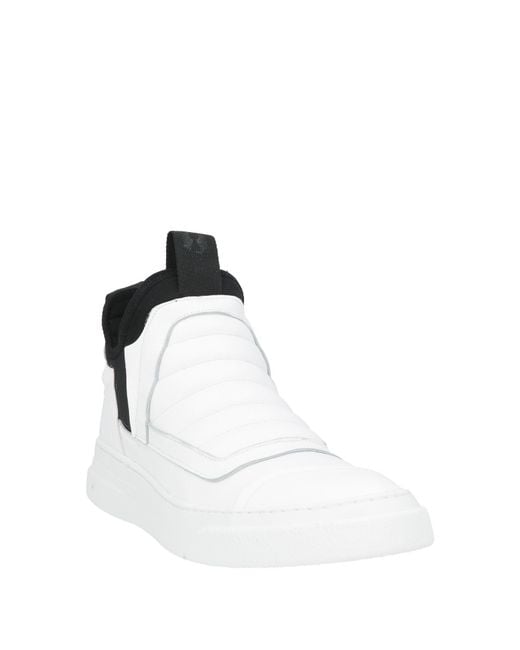 Bruno Bordese White Sneakers Leather, Textile Fibers for men