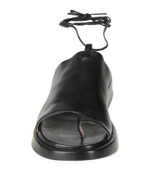 Malloni Black Toe Post Sandals