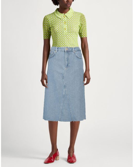 Ganni Blue Denim Skirt Organic Cotton
