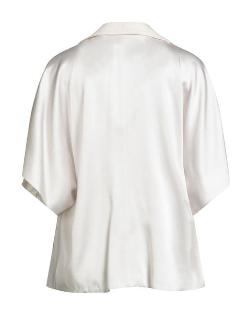 Brunello Cucinelli White Ivory Blazer Acetate, Viscose, Polyester, Cotton, Linen