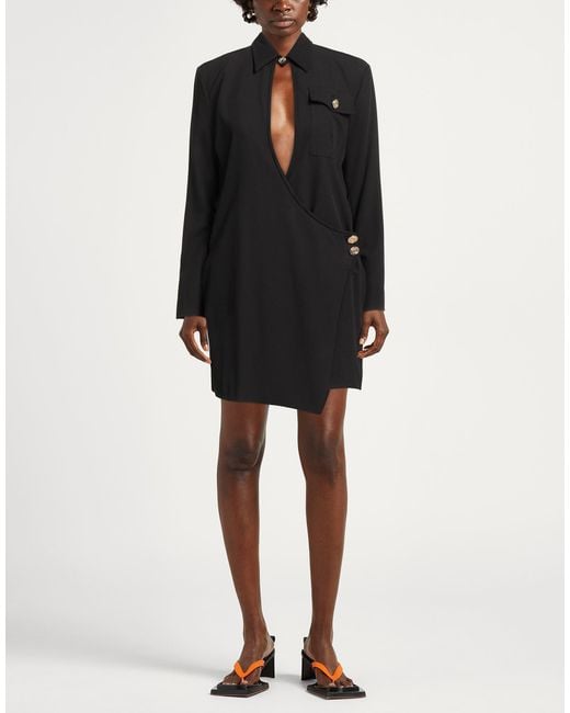 Pinko Black Mini Dress Polyester, Viscose, Elastane