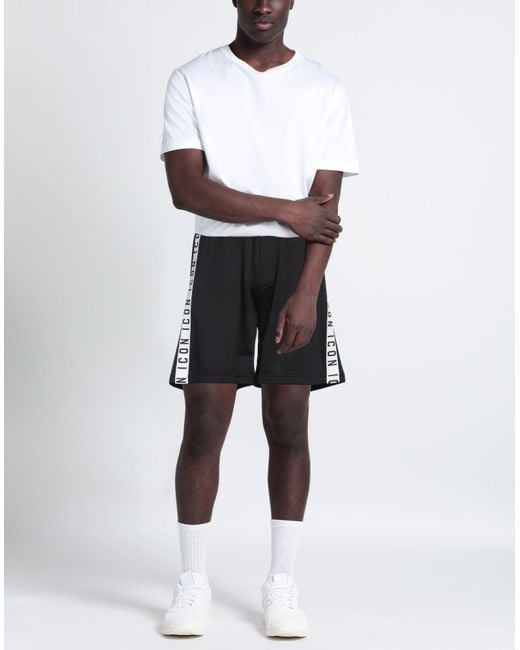 DSquared² Black Shorts & Bermuda Shorts Polyamide, Cotton, Elastane for men