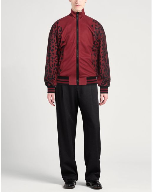 Dolce & Gabbana Red Sweatshirt Polyester, Viscose, Cotton, Elastane, Polyamide for men