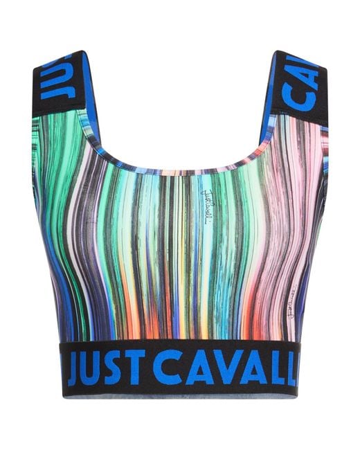 Just Cavalli Blue Top Polyamide, Elastane