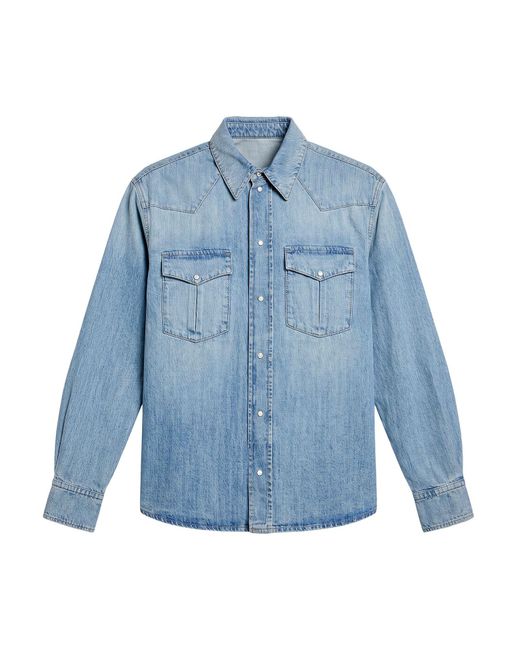 Bally Blue Denim Shirt Cotton for men