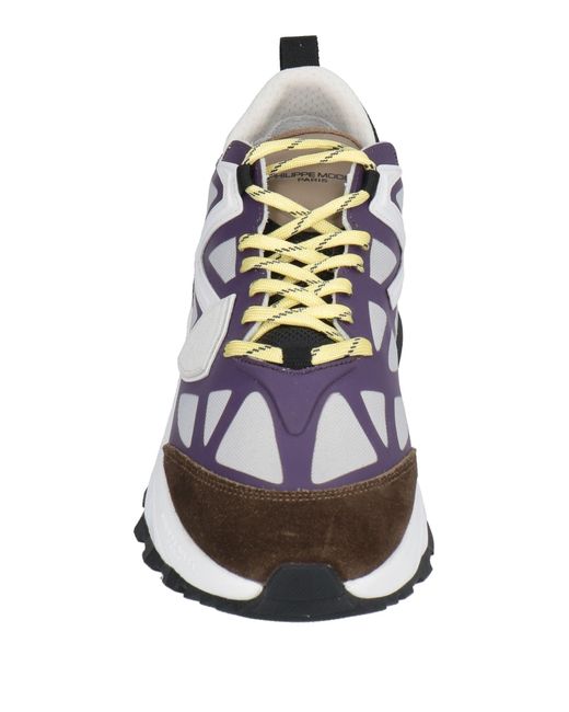 Philippe Model White Sneakers Leather, Textile Fibers