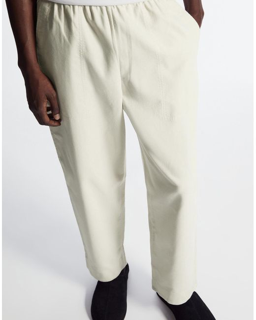 COS White Elasticated Twill Pants for men