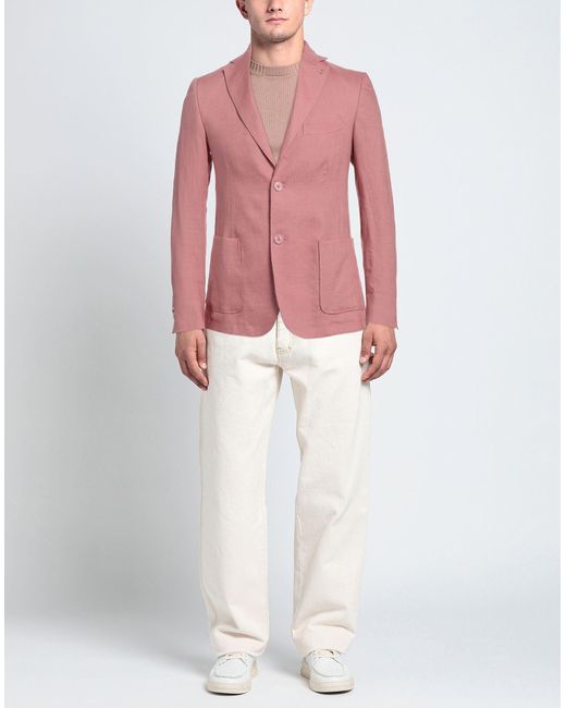 Grey Daniele Alessandrini Pink Suit Jacket for men